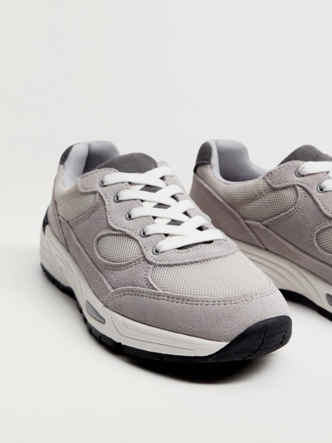 

MANGO Women Grey Woven Design Sneakers