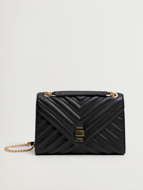 

MANGO Black Quilted Shoulder Bag