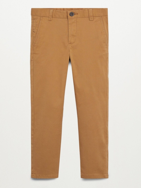 

Mango Kids Boys Brown Regular Fit Solid Chinos