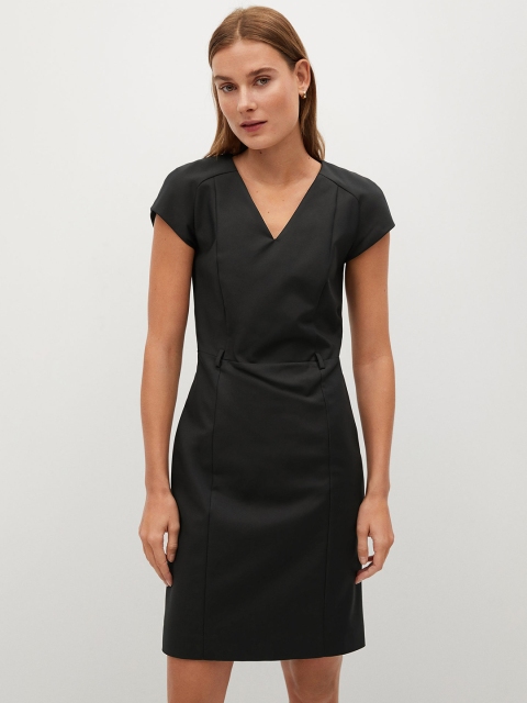 

MANGO Women Black Solid Sustainable Sheath Dress