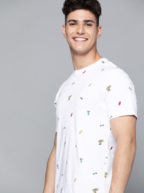 

Mast & Harbour Men White Printed Cotton T-shirt