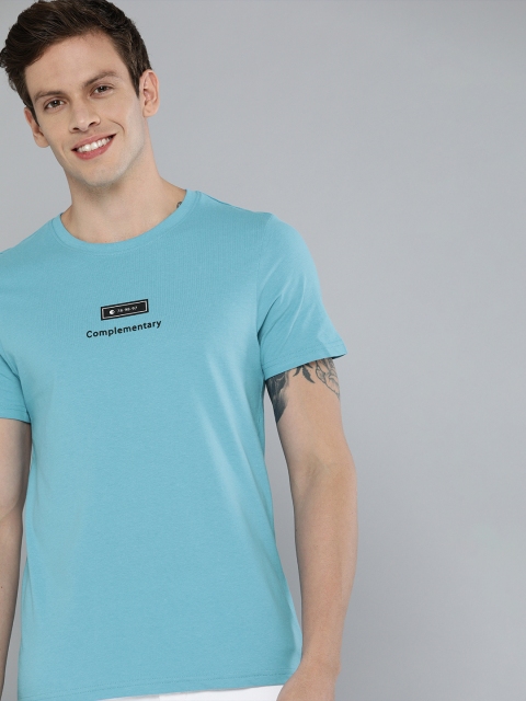 

Mast & Harbour Men Blue Printed Round Neck T-shirt