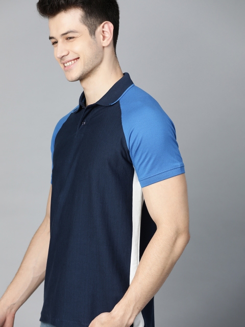 

Mast Harbour Men Blue Solid Pure Cotton Polo Collar Pure Cotton T-shirt
