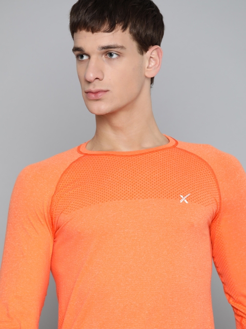 

HRX By Hrithik Roshan Men Marmalade & Intense Rust Colourblock Seamless Rapid-Dry Antimicrobial Training Tshirt, Orange