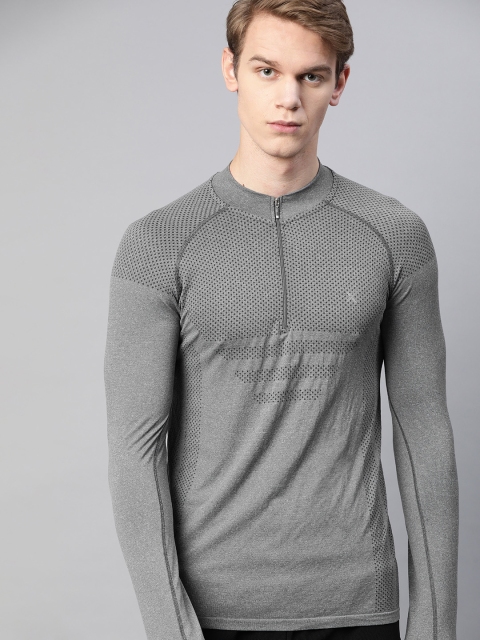

HRX By Hrithik Roshan Men Anthra Melange Solid Seamless Rapid-Dry Training Jackets, Charcoal