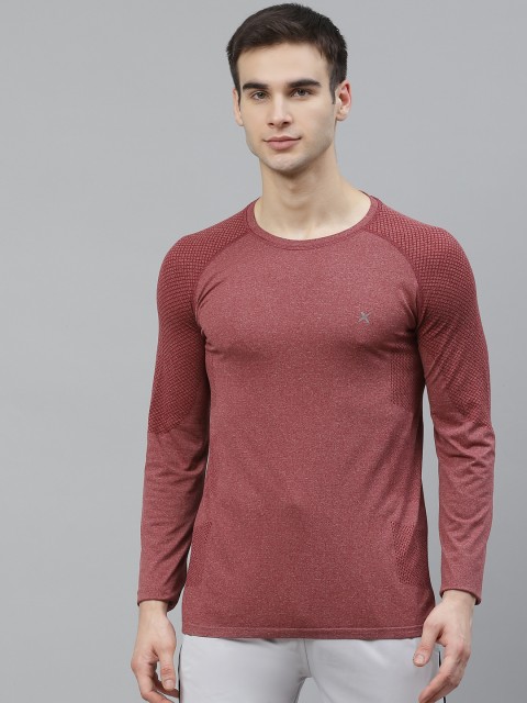 

HRX By Hrithik Roshan Men Maroon Melange Solid Seamless Rapid-Dry Running Tshirt