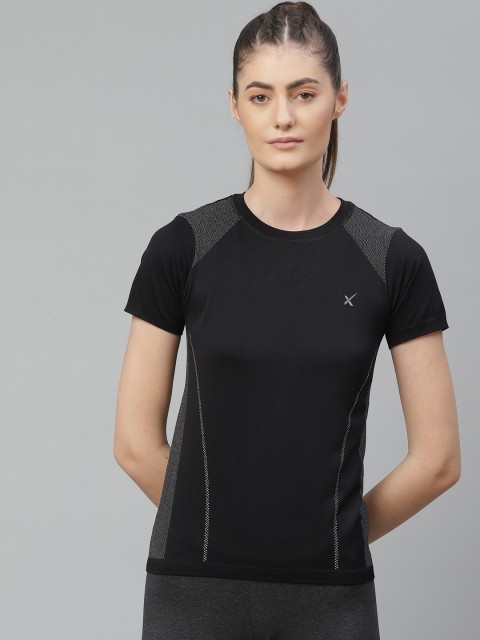 

HRX By Hrithik Roshan Women Jet Black Solid Seamless Rapid-Dry Training Tshirt