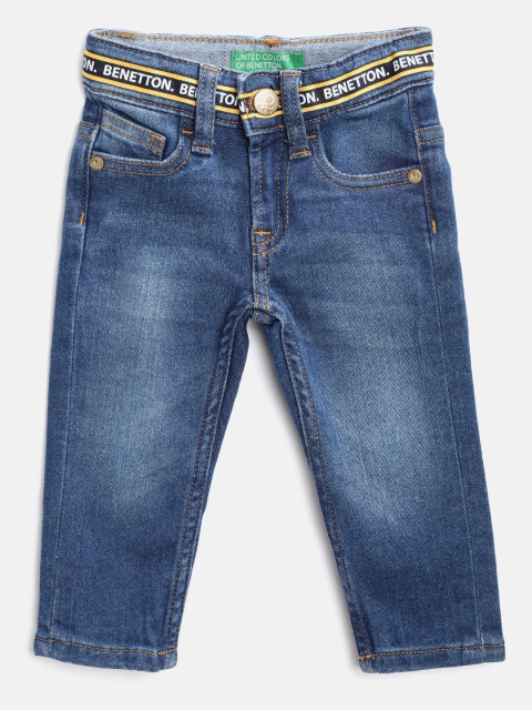 

United Colors of Benetton Boys Navy Blue Slim Fit Low-Rise Clean Look Stretchable Jeans