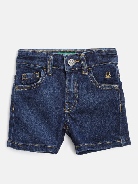 

United Colors of Benetton Boys Navy Blue Solid Regular Fit Denim Shorts
