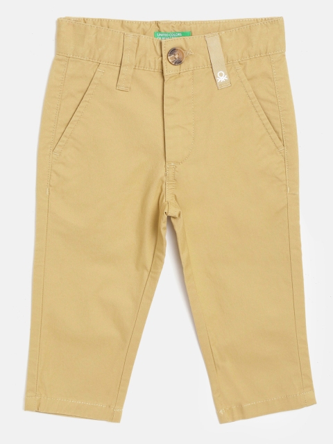 United Colors of Benetton Boys Khaki Regular Fit Solid Trousers