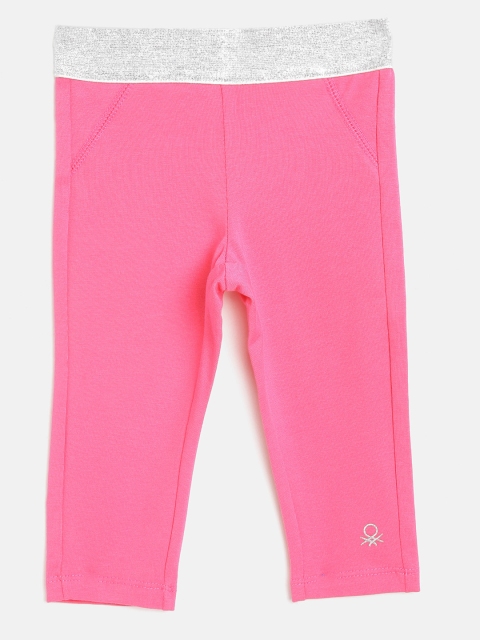 

United Colors of Benetton Girl Pink Solid Ankle Length Leggings