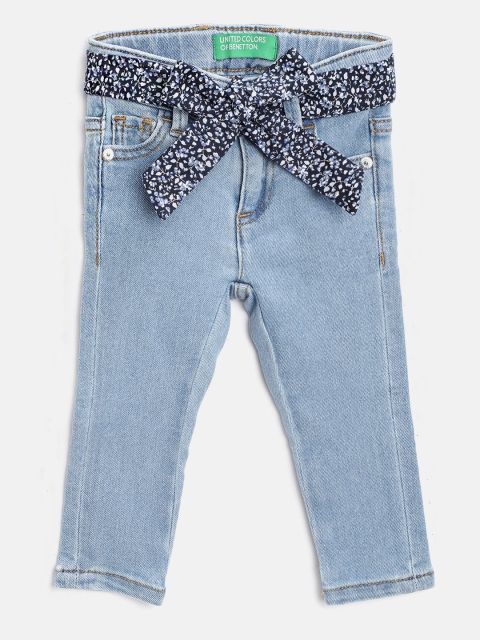 

United Colors of Benetton Girls Blue Slim Fit Low-Rise Clean Look Stretchable Jeans