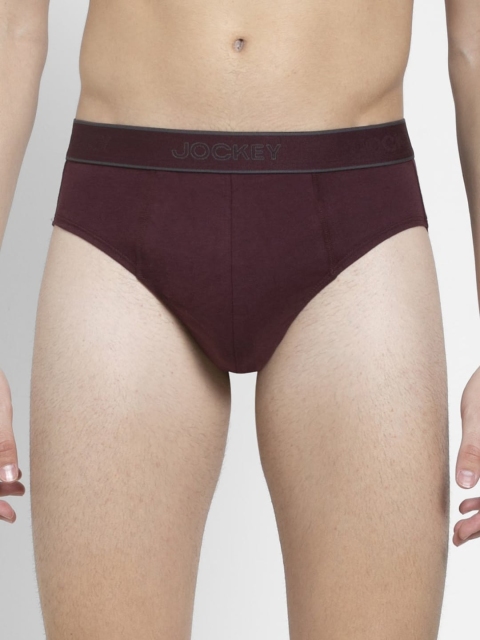 

Jockey Men Burgundy Super Combed Cotton Solid Briefs 1010-0105