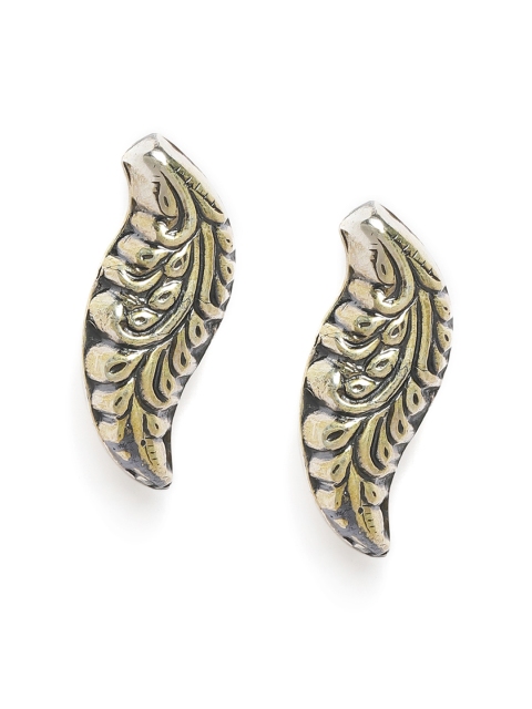 

Gehna 925 Sterling Silver Oxidised Leaf Shaped Studs