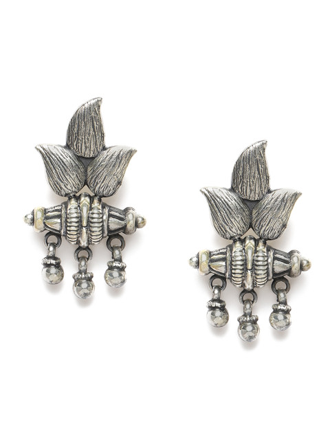 

Gehna Oxidised 925 Sterling Silver Leaf Shaped Drop Earrings