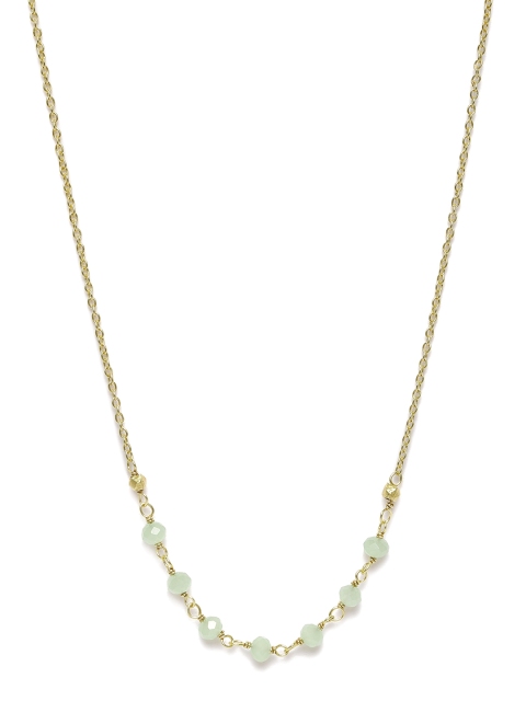 

Gehna Green Gold Plated 925 Sterling Silver Chalcedony Necklace