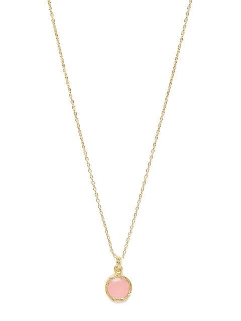 

Gehna Pink Gold Plated 925 Sterling Silver Rose Quartz Necklace