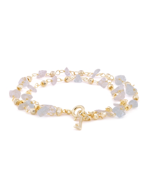 

Gehna Gold-Plated Aquamarine & Beaded Bracelet