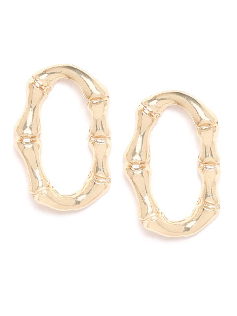 

20Dresses Gold-Toned Oval-Shaped Drop Earrings