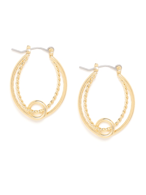 

20Dresses Gold-Toned Twisted Detail Oval Hoop Earrings