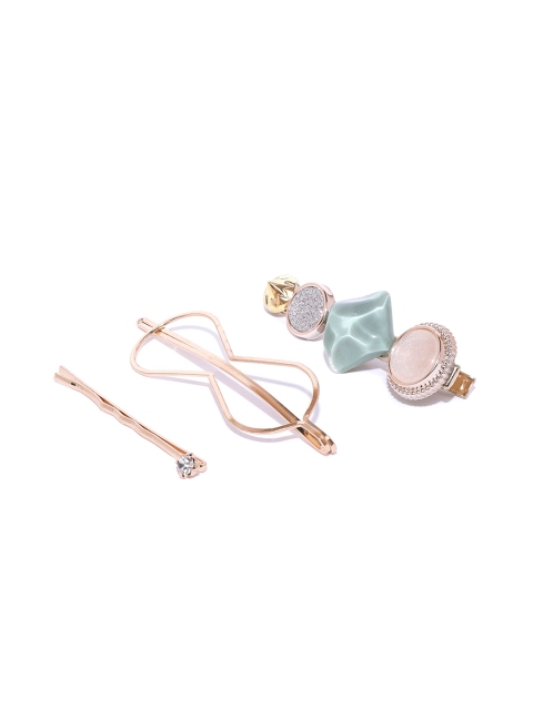 

20Dresses Women Gold-Toned Shimmer In Stones Set of 3 Hairpins