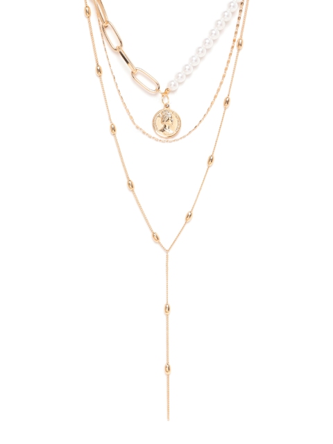 

20Dresses Women White & Gold-Toned Beaded Layered Necklace