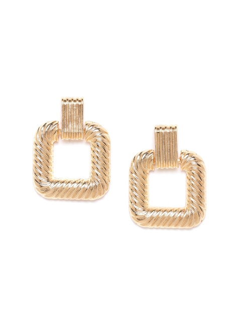 

20Dresses Gold-Toned Square-Shaped Drop Earrings