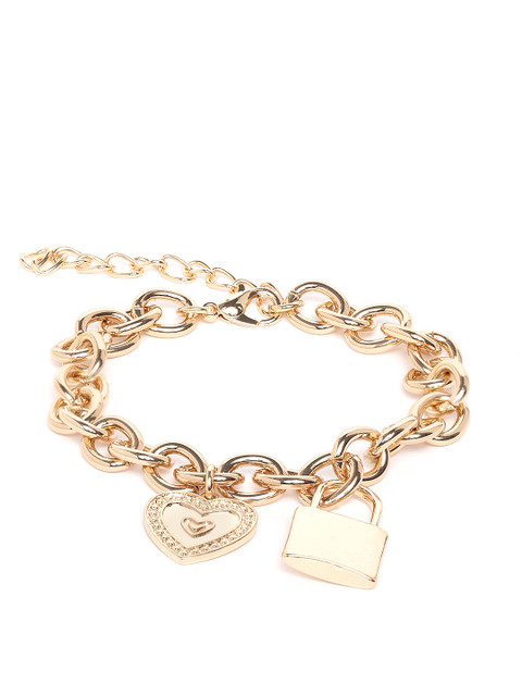 

20Dresses Gold-Toned Link Locked Your Heart Bracelet