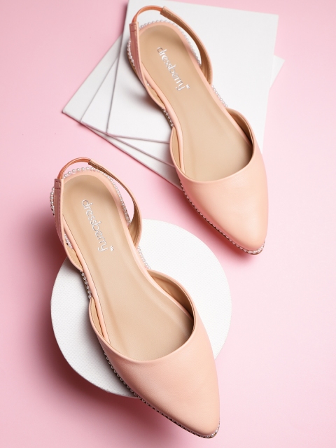 

DressBerry Women Peach-Coloured Solid Flats