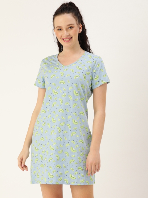 

DressBerry Blue Printed Nightdress