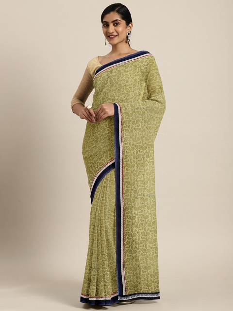 

KALINI Beige Printed Pure Georgette Saree