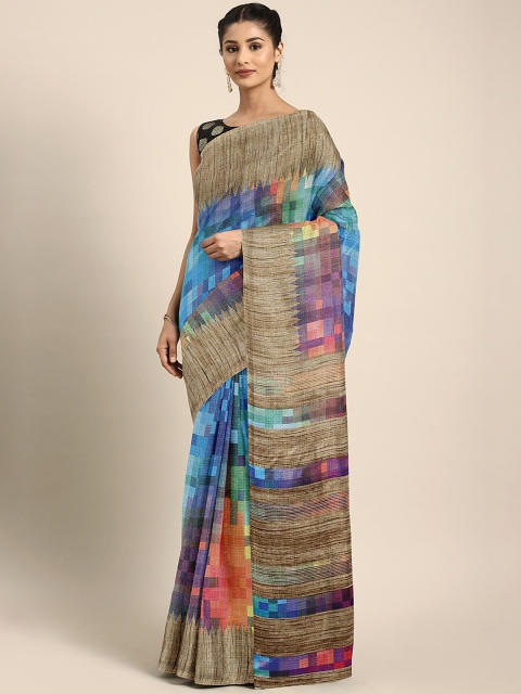 

KALINI Multicoloured Abstract Printed Khadi Saree, Multi