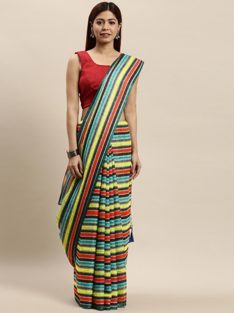 

VASTRANAND Multicoloured Striped Saree, Multi