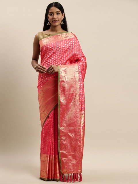 

VASTRANAND Peach-Coloured Woven Design Banarasi Saree