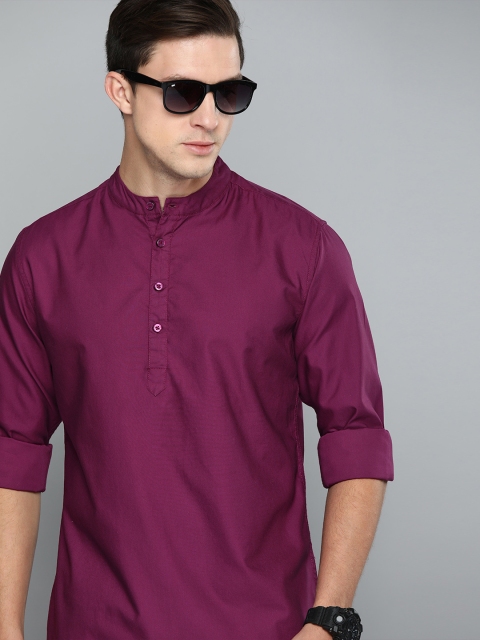 

Harvard Men Burgundy Regular Fit Solid Casual Shirt
