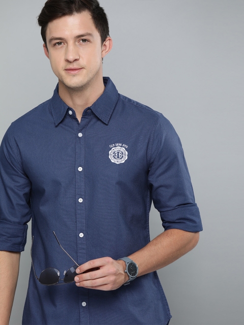 

Harvard Men Navy Blue Regular Fit Solid Casual Shirt
