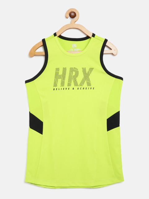 

HRX By Hrithik Roshan U-17 Boys Tender Shoot Rapid-Dry Antimicrobial Active Tshirt, Green