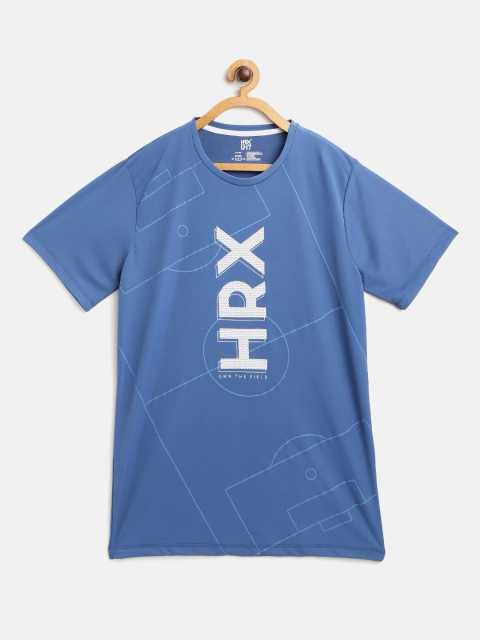 

HRX by Hrithik Roshan Boys Blue & White Brand Logo Printed Outdoor T-shirt
