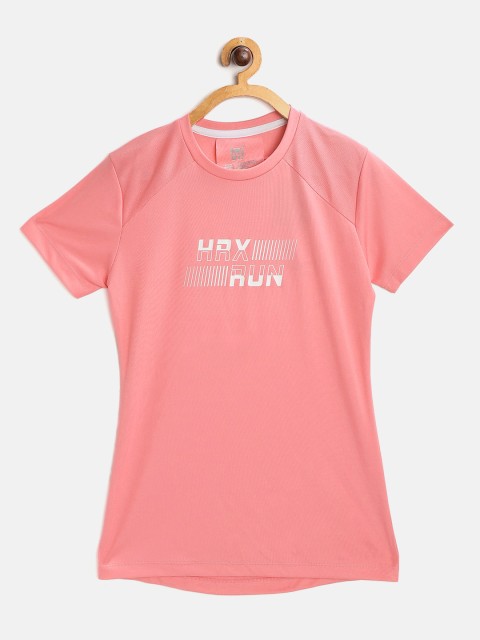 

HRX By Hrithik Roshan U-17 Girls Confetti Rapid-Dry Antimicrobial Active Tshirt, Pink