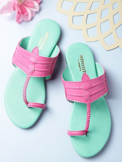 

Anouk Women Pink Braided One Toe Flats
