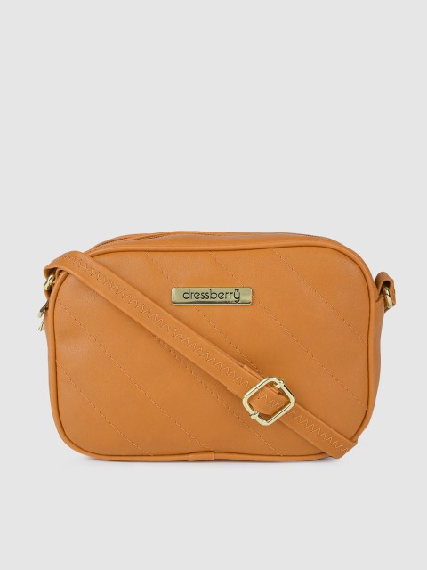 

DressBerry Tan Brown Solid Sling Bag