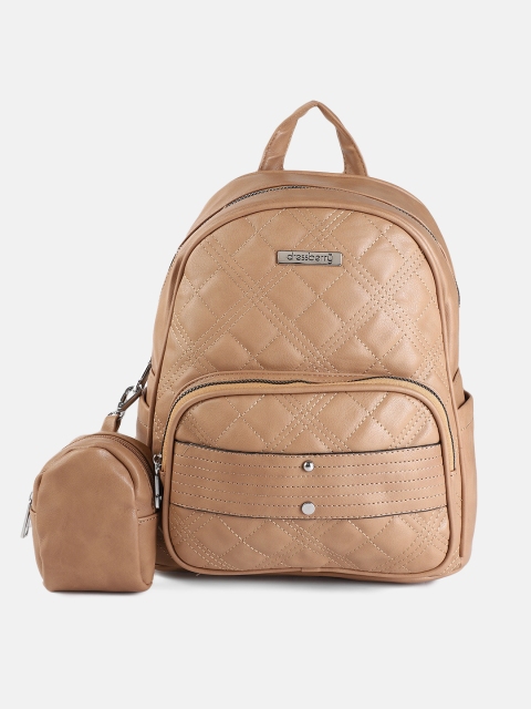 

DressBerry Women Beige Solid Backpack
