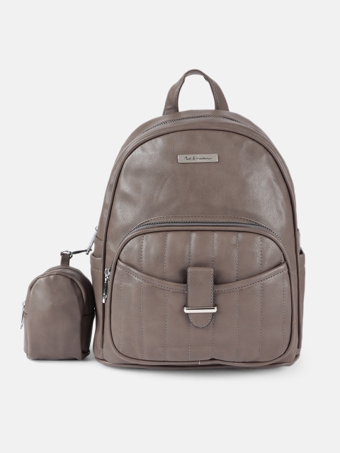 

Mast & Harbour Women Brown Solid Backpack