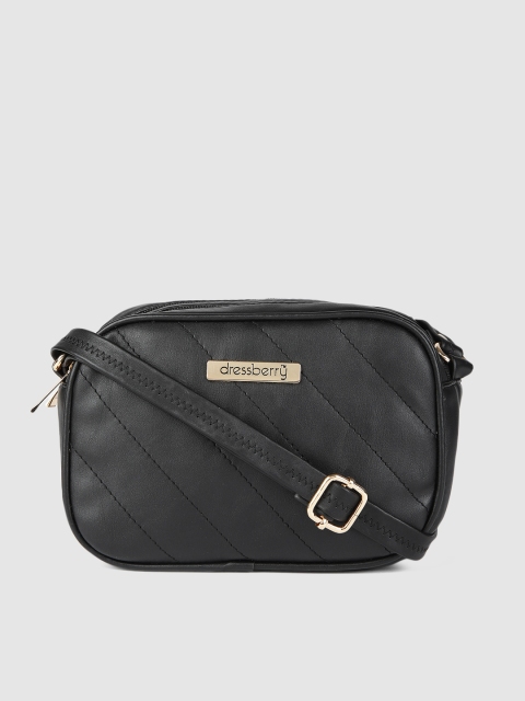 

DressBerry Black Textured Sling Bag