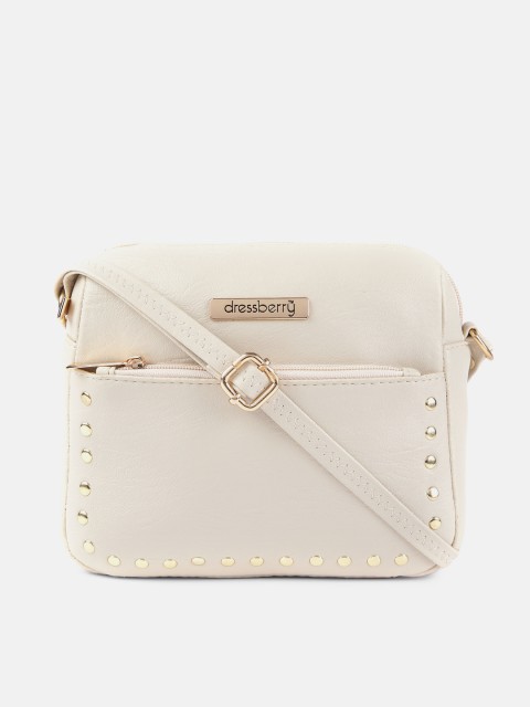 

DressBerry Beige Embellished Sling Bag