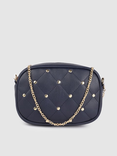 

DressBerry Navy Blue Embellished Sling Bag Cum Waist Pouch