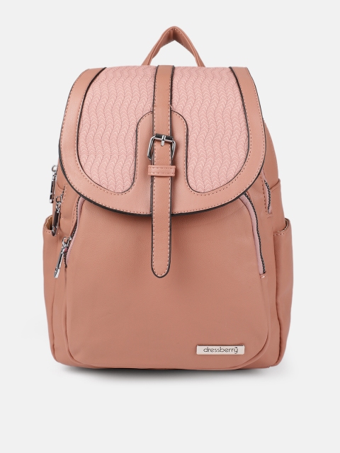 

DressBerry Women Pink Solid Backpack