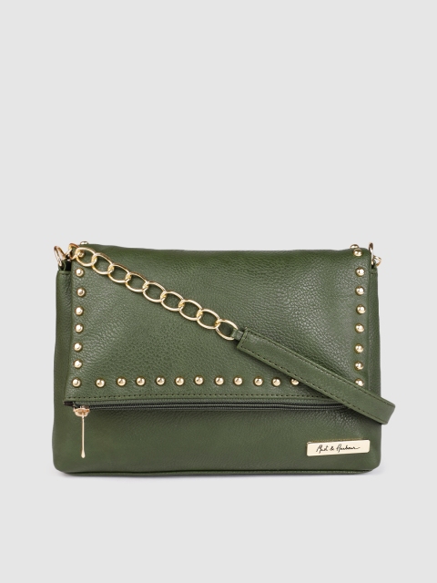

Mast & Harbour Olive Green Embellished Sling Bag