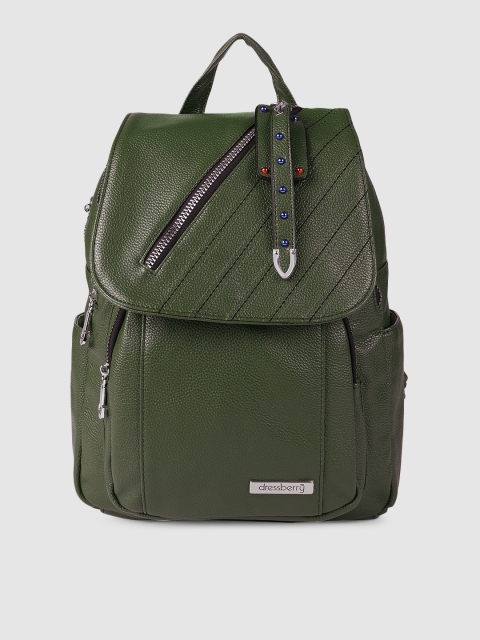 

DressBerry Women Green Solid Backpack