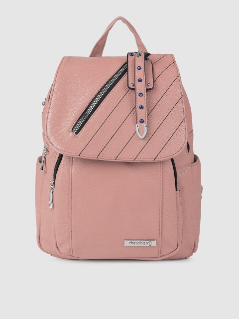 

DressBerry Women Pink Solid Backpack